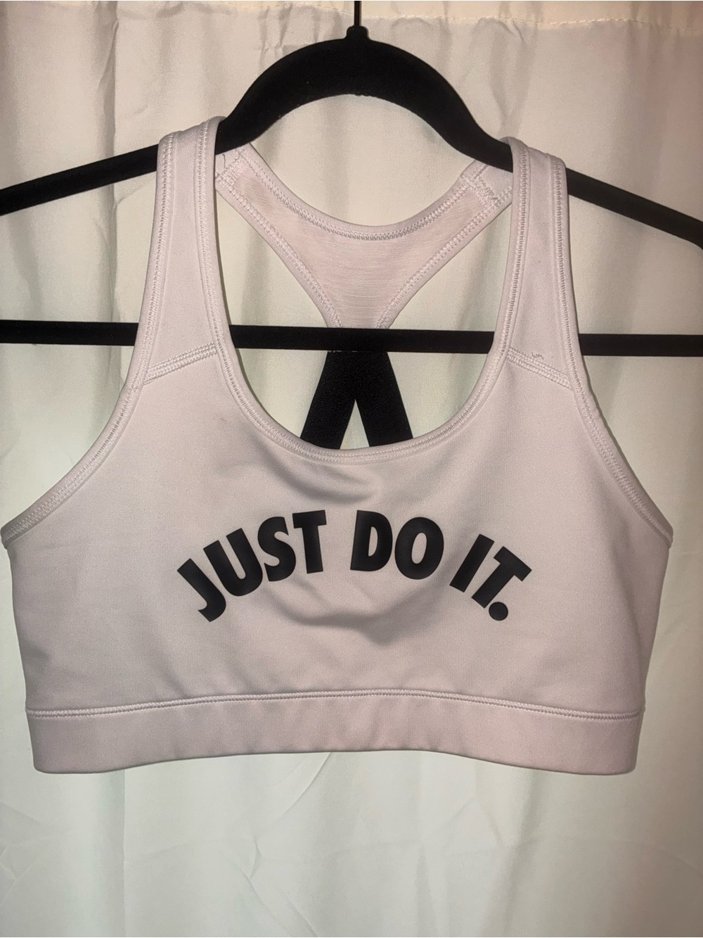 Nike White 'Just Do It' Sports Bra- Women's Large